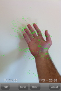 Lucas Kanade Optical Flow for the iPhone - Moving left with a wavey motion